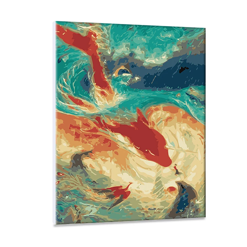 
The big fish diy painting by numbers 40*50hand-painted the living room decorative animal painting 