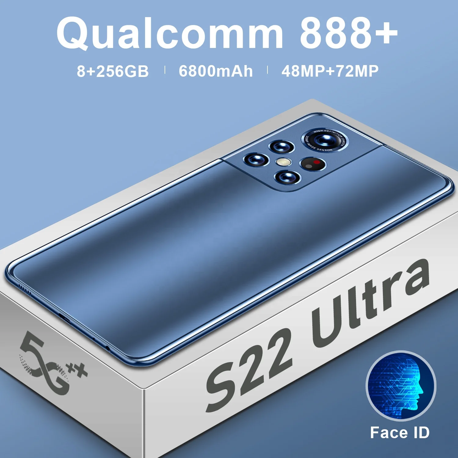 

S22 Ultra 5G Mobile Phone 512GB Face Fingerprint Unlock Cell phone Support Dual Card Dual Standby Smart Phone