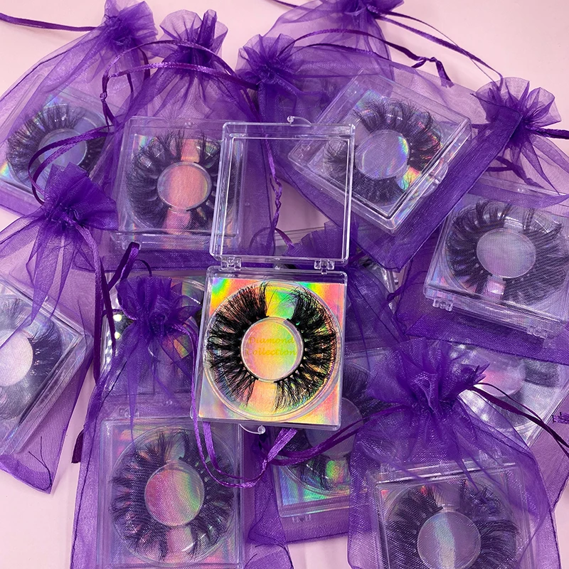 

2021 long single dramatic 25mm 30mm 3d 5d false 100% mink fur eyelashes individual flat vendor customized boxes