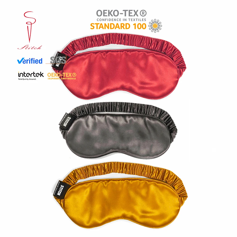 

22momme with silk filled pure mulberry silk sleeping eyemask OEKO-tex 100