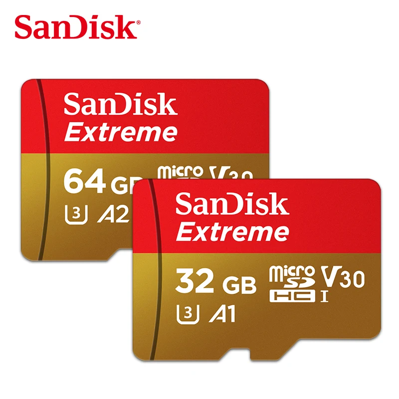 

Wholesale SanDisk A2 Extreme SD Card 32GB High speed 100mb/s flash TF Memory Card MicroXC Supports 4K HD