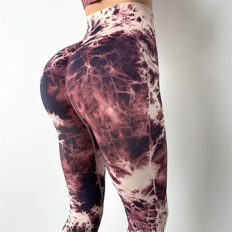 

custom logo anticellulite leggings tights women seemless tie dye leggings gym apparel for women women sportswear fitness