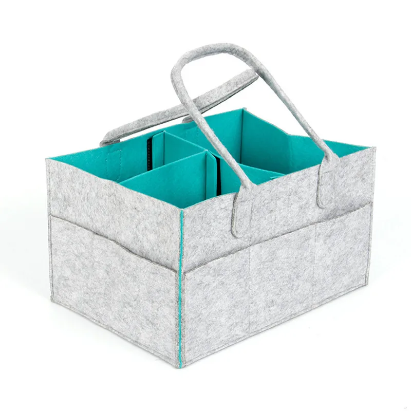 

Wholesale Felt Organizer Hanging Bag Portable Storage Basket Baby Diaper Caddy With Changing Pad, Grey/in stock