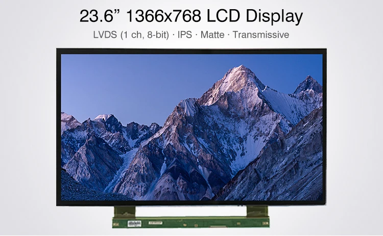 Factory Supply 23 6inch Tft Ips Bar Lcd Panel 1366x768 Landscape Lcd Module Lvds Interface High Contrast Display For Monitor Buy 23 6inch Tft Lcd With Lvds Interface 23 6 Antiglare Hard Coating Long