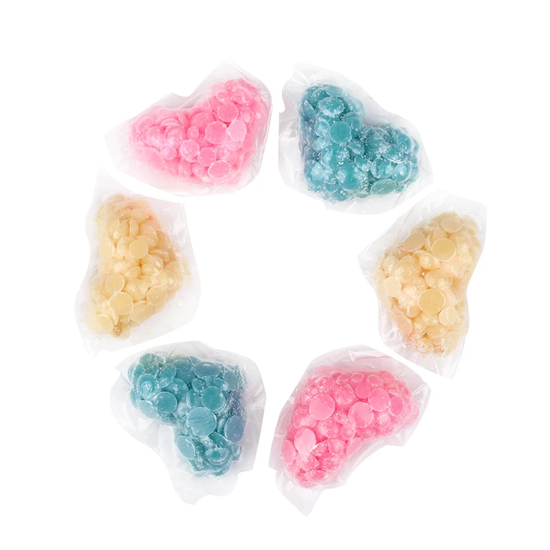 

5g Fragrance natural laundry detergent pellets in wash scented booster softener beads pod in bulk package, Rose pink, blue, yellow
