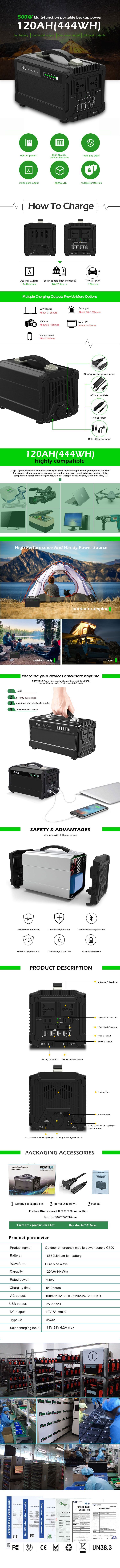 New Release UPS Portable power station 500W Lithium Battery Mini Solar Energy Power Station Generator for outdoors Travel - ANKUX.COM