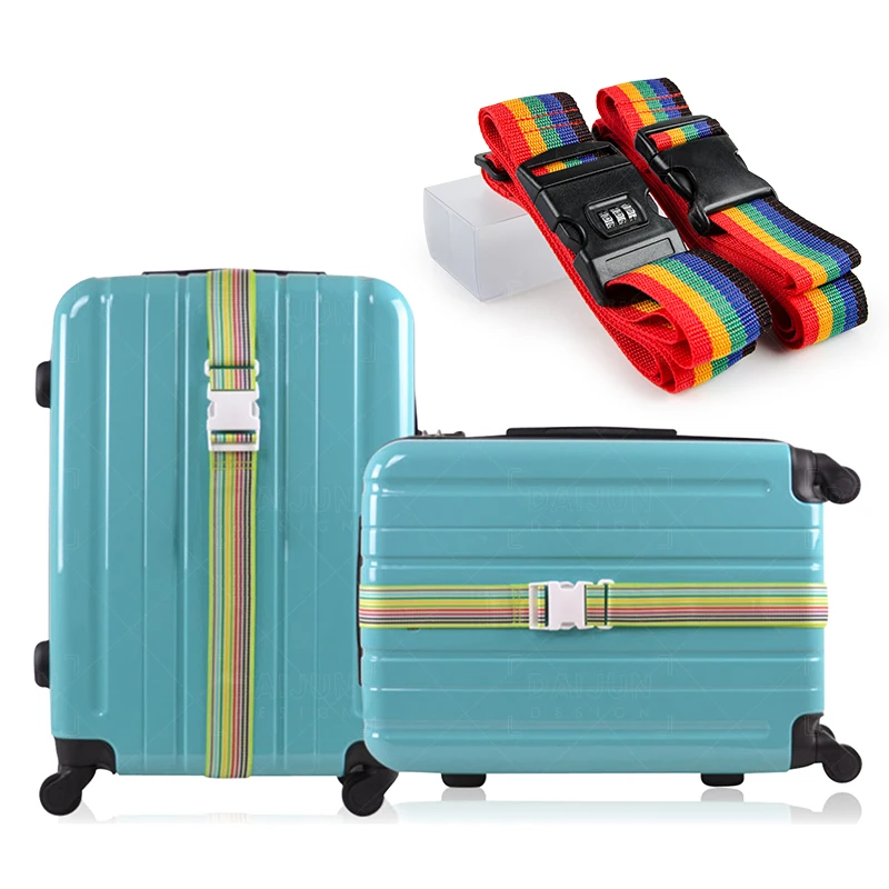 

OEM Colorful Custom Sublimation Printing Polyester Luggage Strap With Coded Lock For Suitcase, Various color