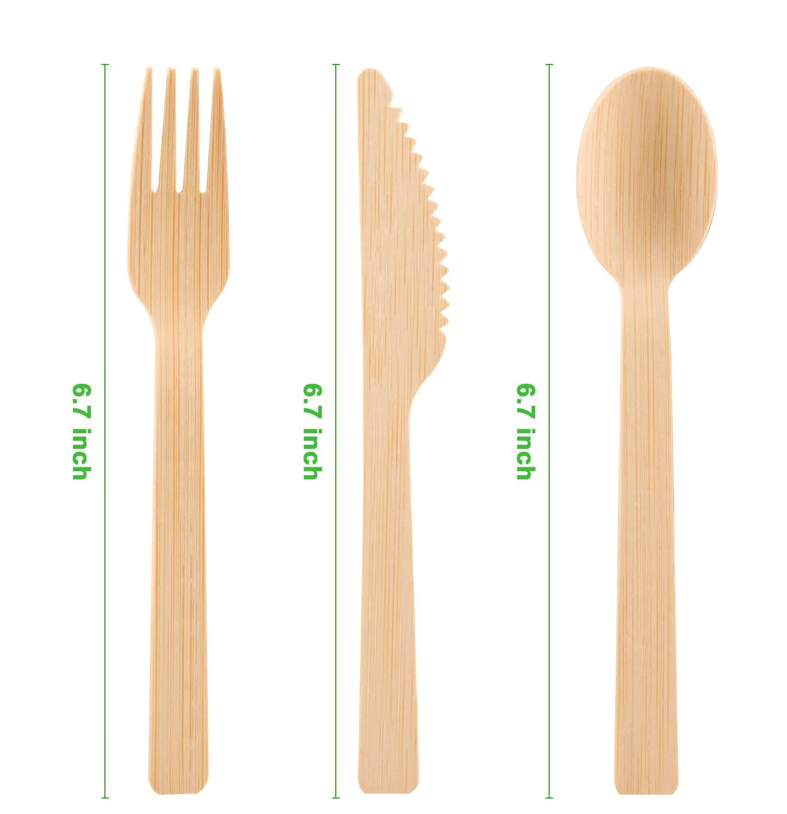 

Best for Birthday Party and Wedding Disposable Cutlery Set Bamboo Utensils Set
