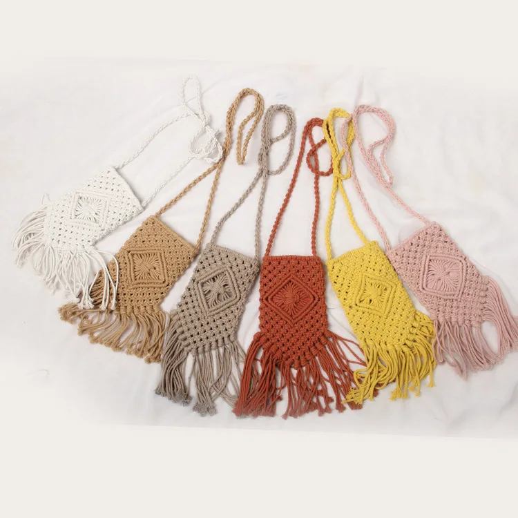 

Fashion Ladies Macrame Crochet Purse Bag Shoulder Bag Handmade Cotton Rope Crossbody Hand Bags