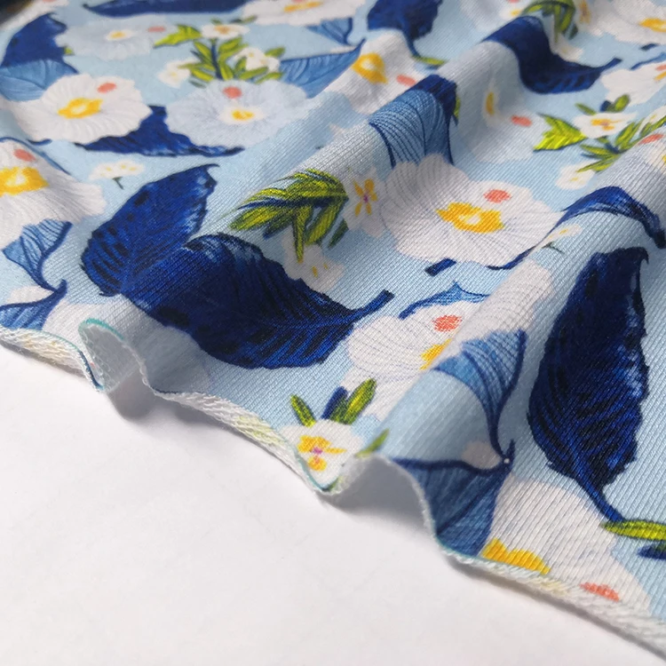 Soft Touch Custom Designs Digital Printing Printed Cotton Bamboo Spandex French Terry Fabric