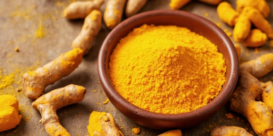 Choosing fresh turmeric at a market stall