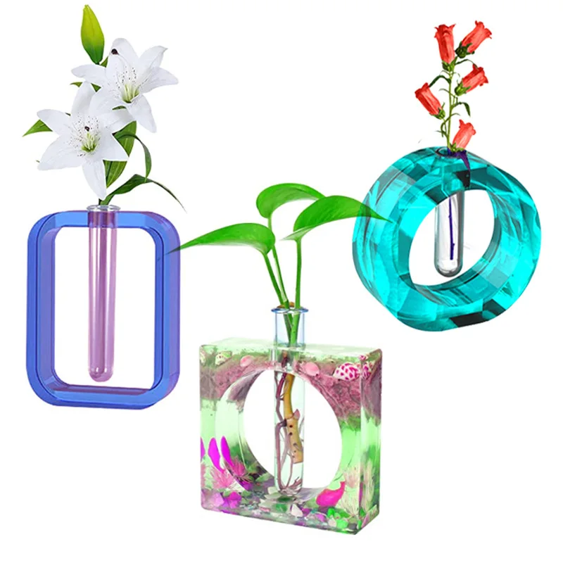 

1317 DIY Epoxy vase mold epoxy resin creative simple vase making tool, White transparent