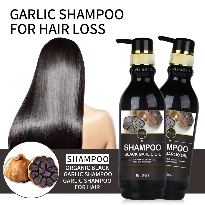 
Private label custom logo Anti hair loss black garlic extract organic keratin black garlic shampoo for hair care 