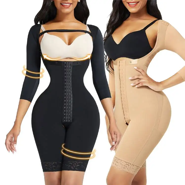 

2021 drop ship long sleeve tummy control full shapewear fajas women body shaper