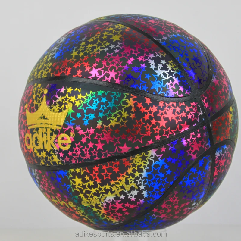 

adike baloncesto bolas de basquete basket ball luminous holographic reflective glowing basketball, Custom personality color
