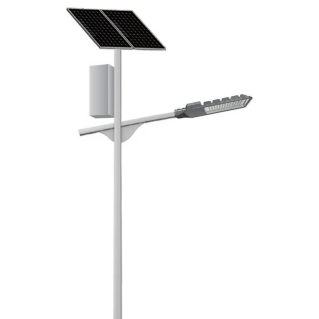 Wholesale Galvanized Steel Outdoor Decoration Garden Solar Led Lighting Pole For Yard Lamp Post