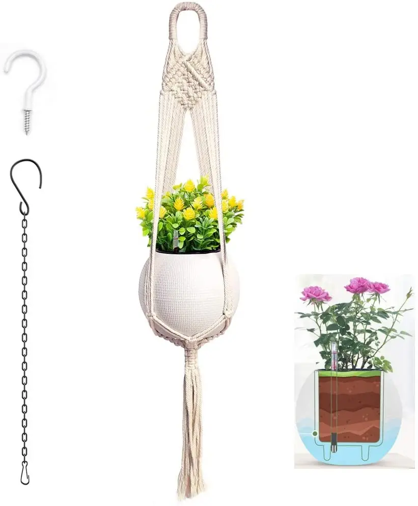 

rope plant hangers rattan plant hanger macrame made by cotton rope