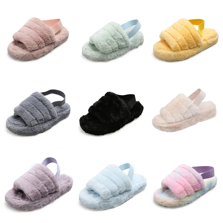 

2021 Hot Sale Home Casual Fluffy Warm Fluffy Plush Soft Luxury Plush Closed Toe Bedroom Slipper for Women, Picture