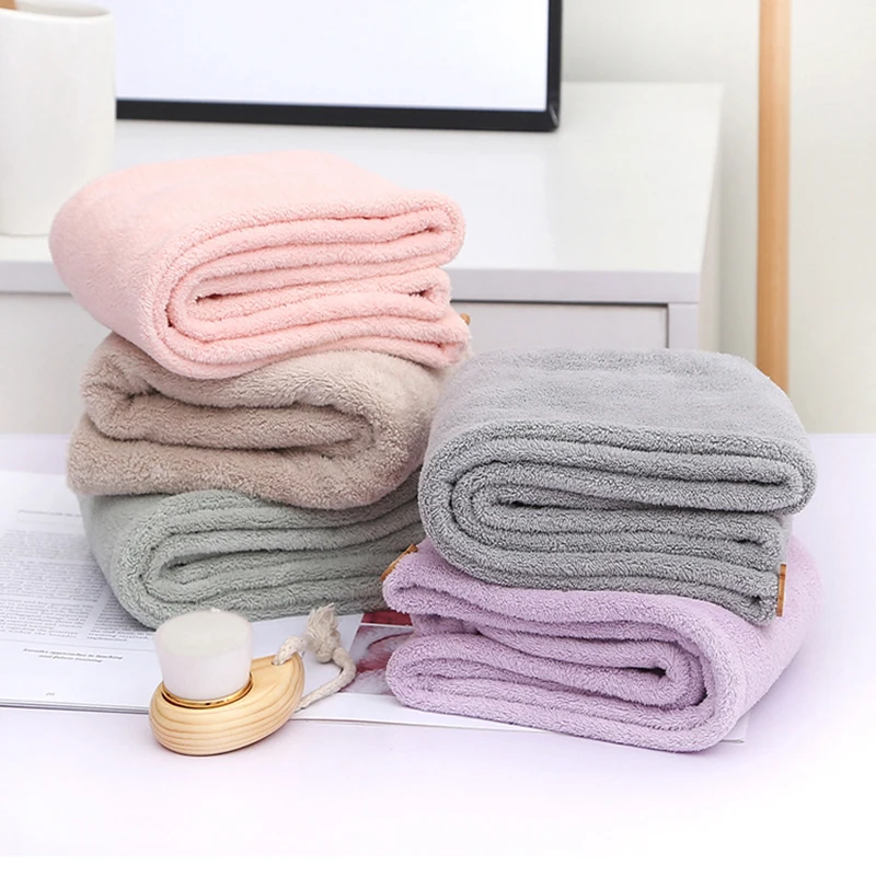 

Wholesale High Quality Dry Hair Cap Soft Water Absorption Microfiber Towel Terry Hair Dry Bonnets, Brown, pink , grey , custom