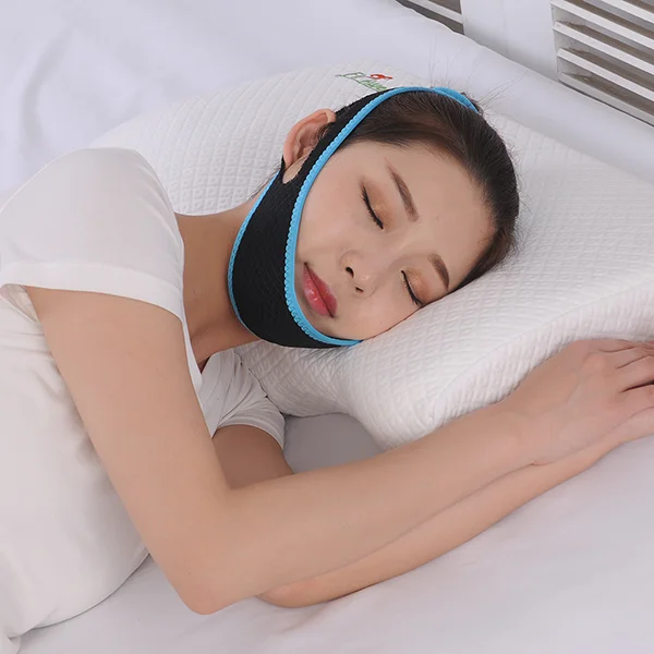 

Soft Anti Snoring Chin Support Strap Instant Face Lift Straps V Care Face Products, Blue+black