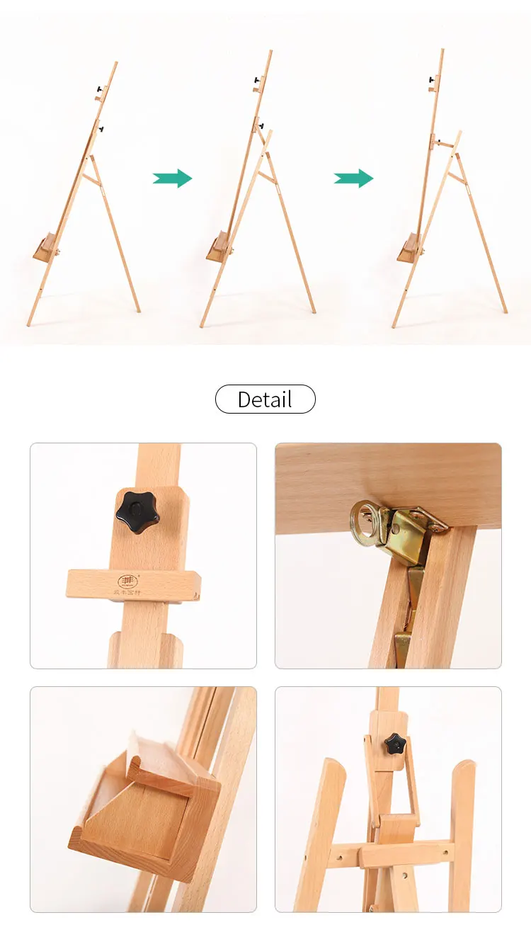 Oem Beech Wood Painting Art Gallery Display Artist Stand Wood Easel