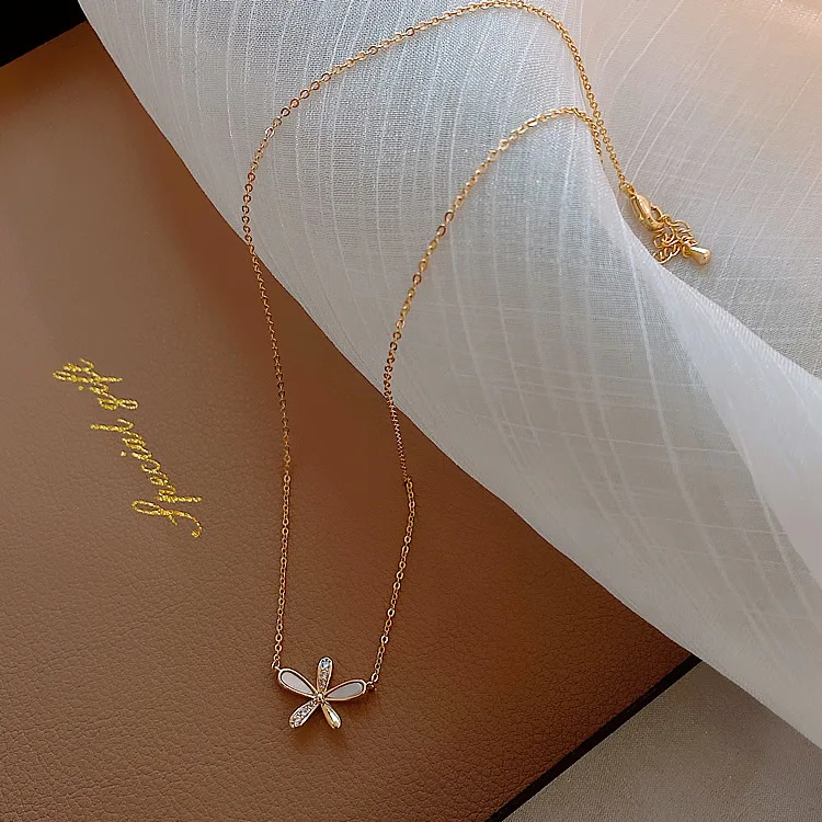 

fashion trendy crystal jewelry necklace flowers girls