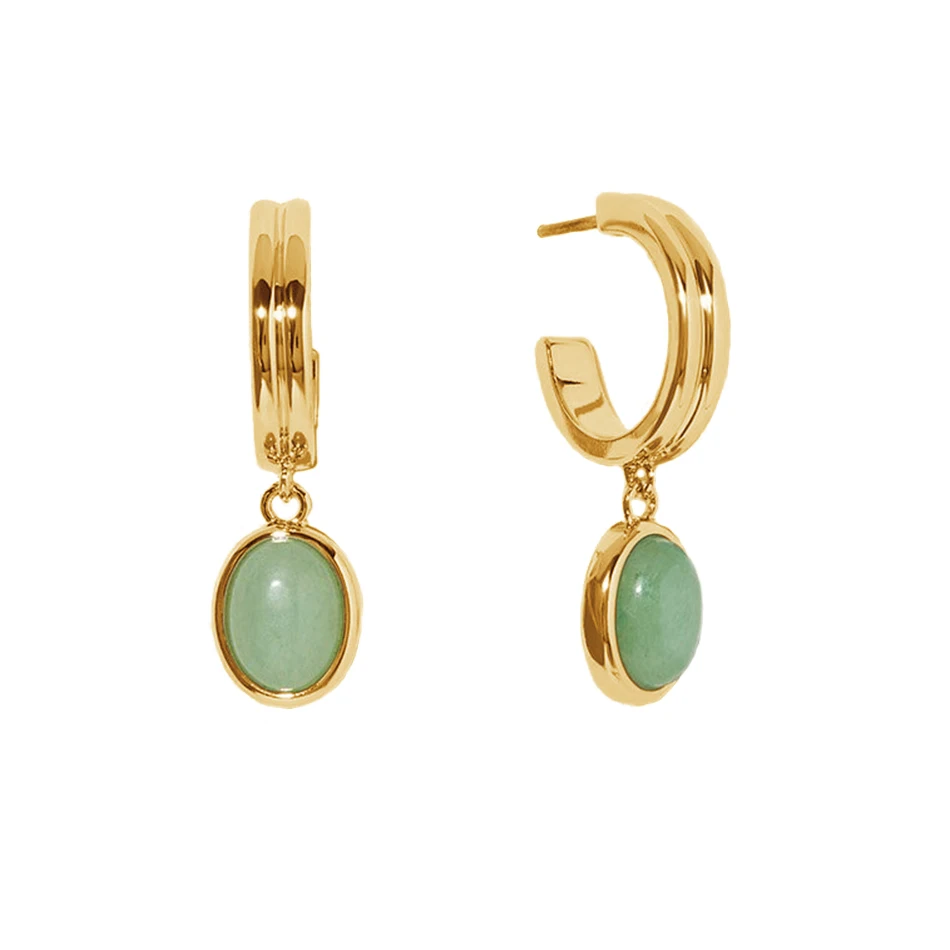 

high quality 18k gold plated fashion 925 sterling silver special gemstone hoop earrings for women wedding