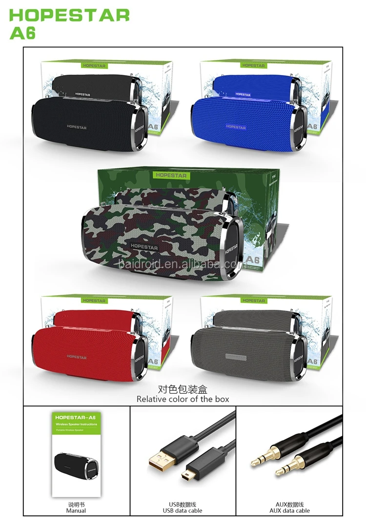 35W Waterproof Hopestar A6 Bluetooth Speaker Audio Speaker Audio Bass Subwoofer Outdoor Portable Wireless Speaker + Mobile Power - ANKUX.COM