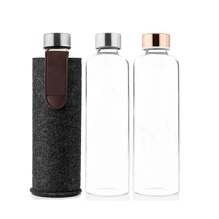 

New arrival leak proof round shaped wholesale flat glass water bottles bpa free no minimum, Clear