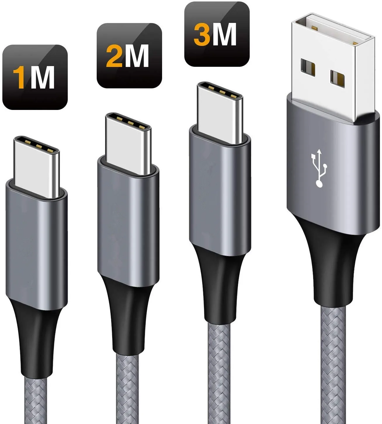 2019 New design nylon braided usb cable fast charging 2.4A type c cable for computer and smart phone