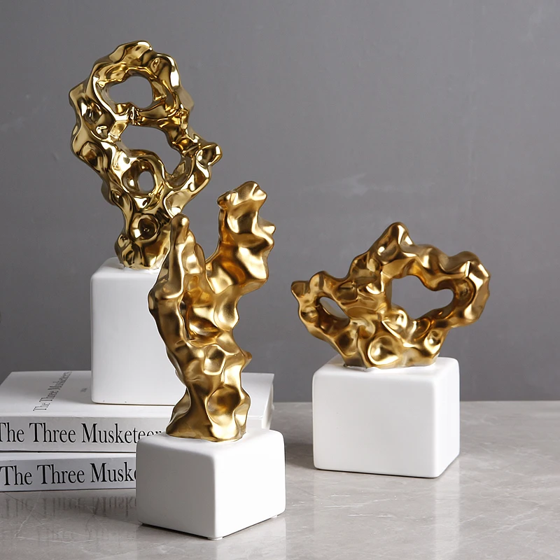 

Turkish home decor gift items ceramic homewares luxury decoration with stand, Gold