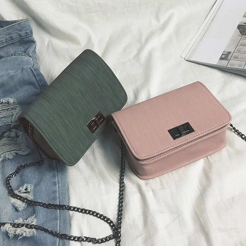 

Chain Bag Crossbody Simple Design Messenger Handbags New Korean Version Single Shoulder Trendy Elegance PU Leather Design Female