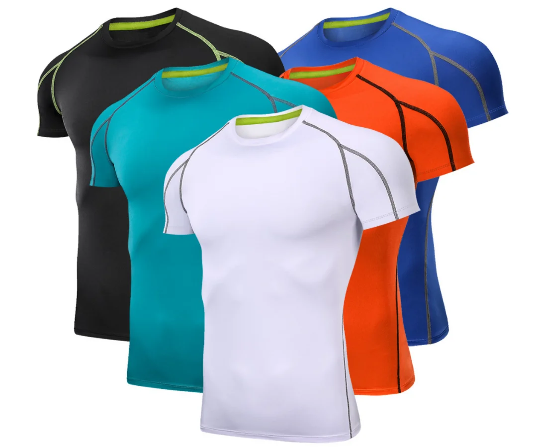 

Factory Men's Quick Dry Moisture Wicking short Sleeves Cycling Running T Shirt Fitness Shirt Breathable Men Fitness T Shirt, White/black/red/blue..etc
