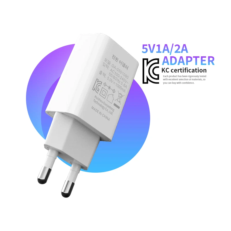 

5V2A 1A usb power adapter KC certified usb wall charger power adapter