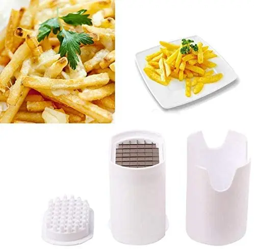 

High quality easy to use manual potato chipper making french fries cutter, White