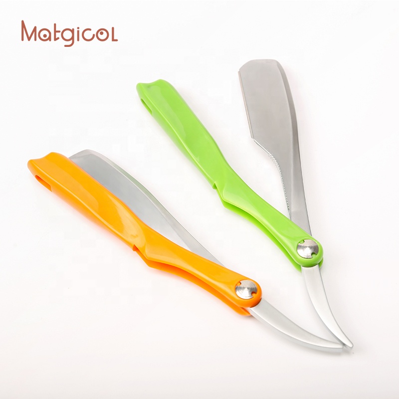 

Disposable Razor Kit For Men And Women Eyebrow Trimmer Shaving Razor Professional Barber Razor Makeup Tools, Black,green,orange