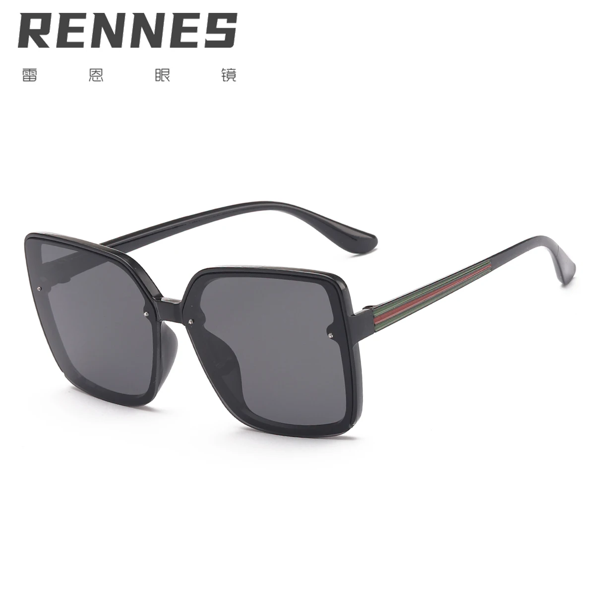 

RENNES 2021 new three-color spot paint Korean style square simple sunglasses women's online Red large frame round face