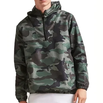 Custom Half Zip Polyester Army Print Camouflage Hoodie For Men - Buy