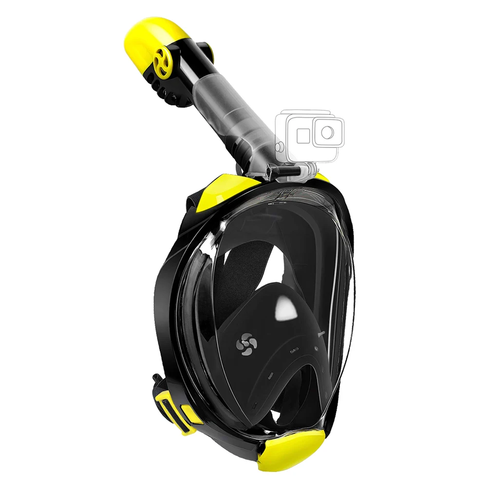 

Full face diving mask snorkel set anti fog adult professional 180 degree view swim scuba snorkel mask, Customized color supported