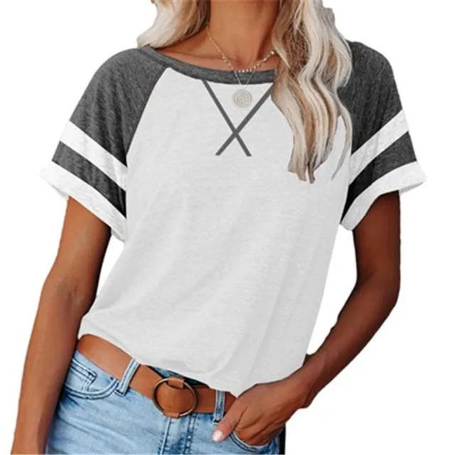 

New style women dress color cross loose short sleeves casual T shirt, 25 color