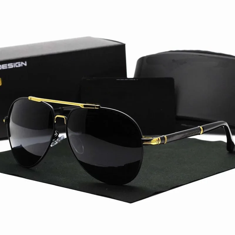 

Black Alloy Frame Aviation Sun Glasses Inspired Luxury Shades Authentic 2021 Men Designer Sunglasses Famous Brands, Black, red, blue, customize colors