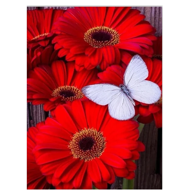 For CHENISTORY DZDP792 Full Drill Embroidery Cross Stitch Craft Art DIY 5D Crystal Diamond Painting Abstract Flowers 30X40CM