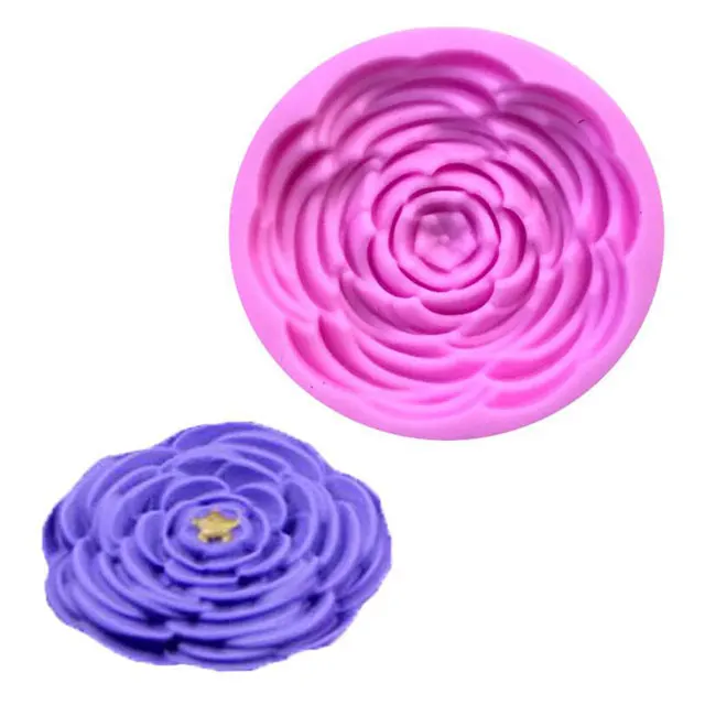 

Rose Flower Birthday Cake Mold Bread Flan Silicone Baking Mold, Pink