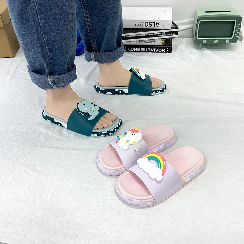 

Latest Slippers Comfortable Summer Home Bedroom Slippers Indoor Non-slip Leakage Shower Home PVC Slipper, 1pairs
