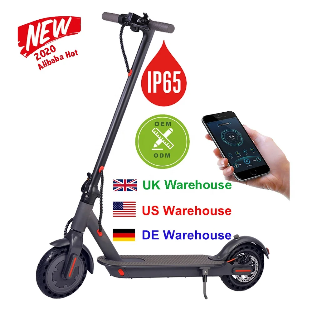 

AT Dropshipping Hot sale China Factory New Product UK EU Warehouse Scooter Electric Foldable With 2 Wheels, Dark gray ,white