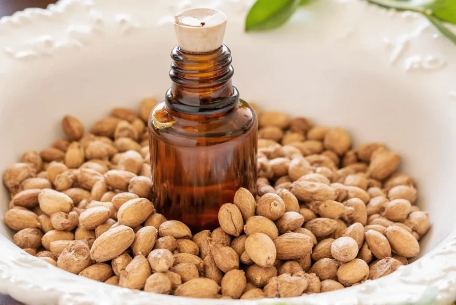 Close-up of nutmeg spray bottle being used over a bowl of béchamel sauce with grated nutmeg and whole nutmeg pods visible in background