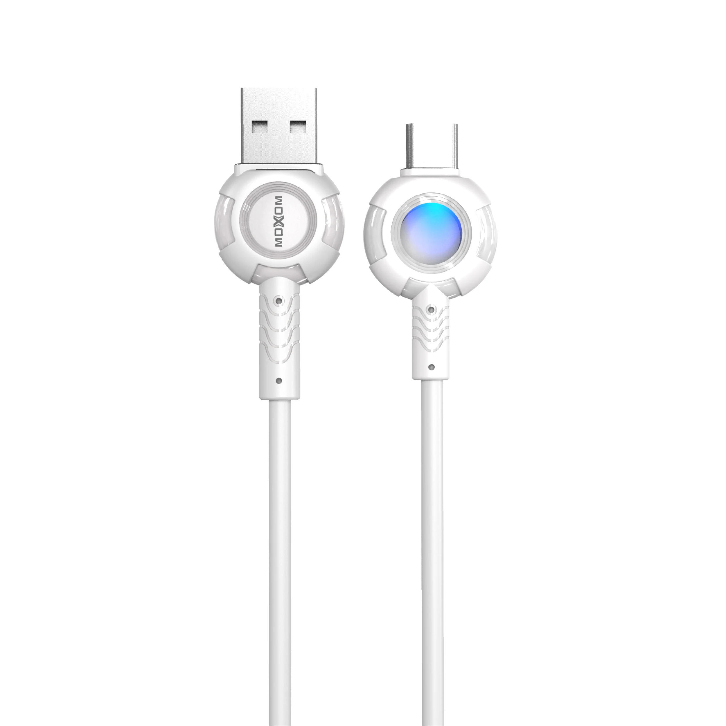 

MOXOM 2.4A 1M LED Charging Cable for Cell Phones Custom Phone Cable USB C Cable for Android Phone