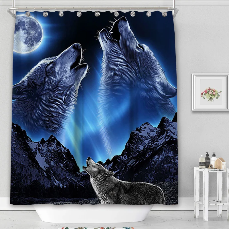 

Custom Printed Wolf Eco-Friendly Animal Shower Curtain