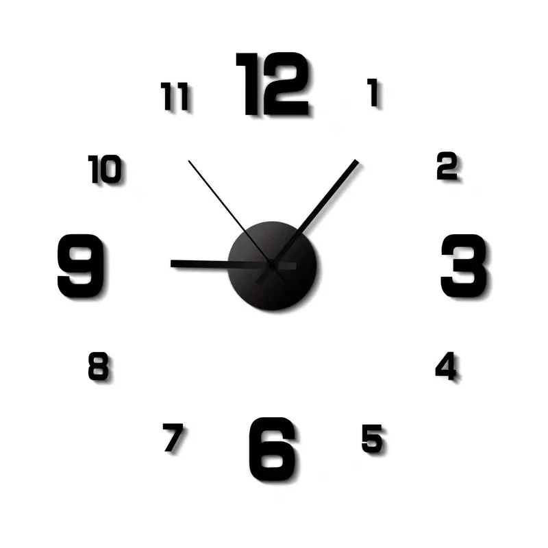 

DIY Wall Sticker Clock Acrylic Digital Alarm 3D Stereo Mute Home Creative Fancy Home Decor Wall Clock