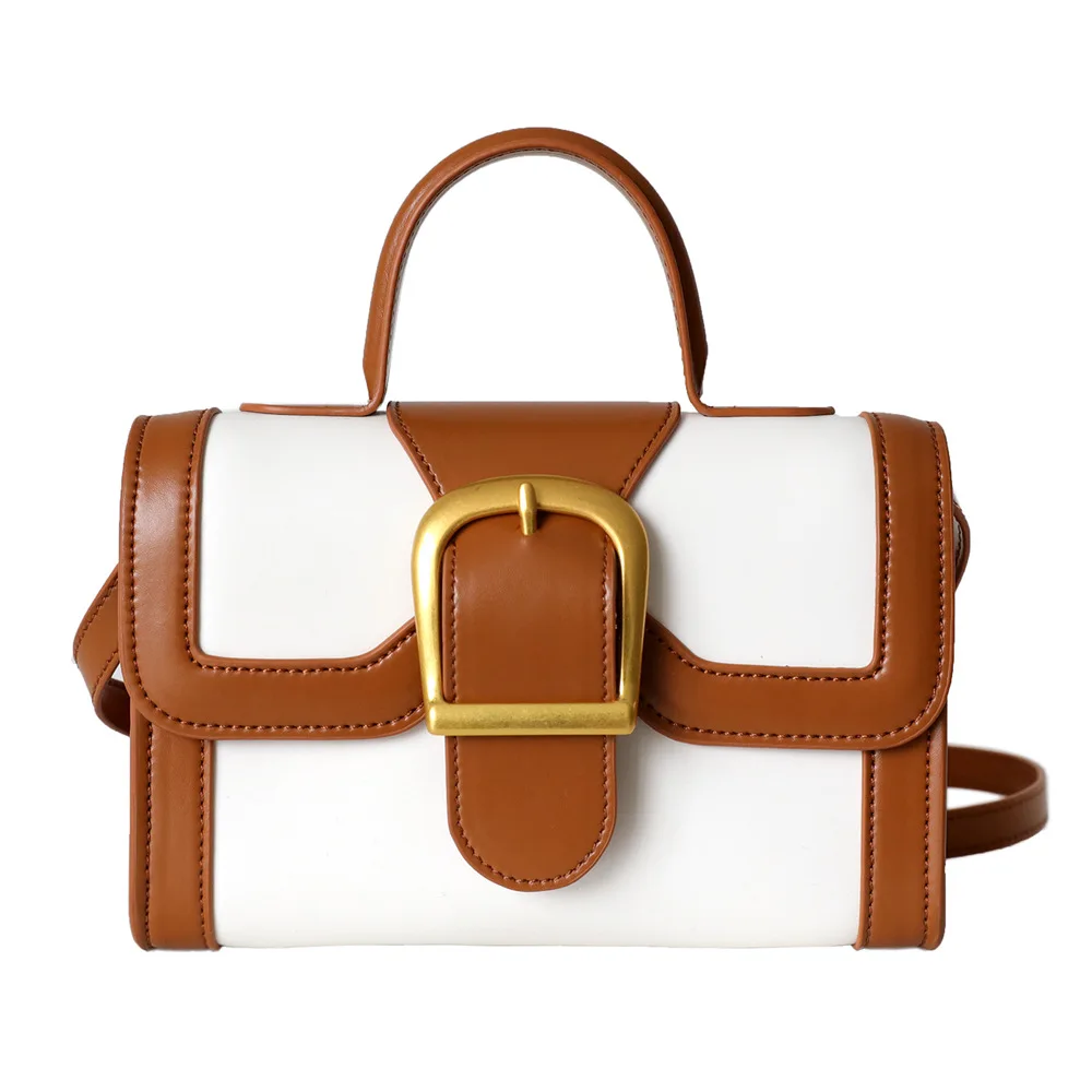 

China facrory custom color block genuine leather crossbody shoulder bag for women messenger bag
